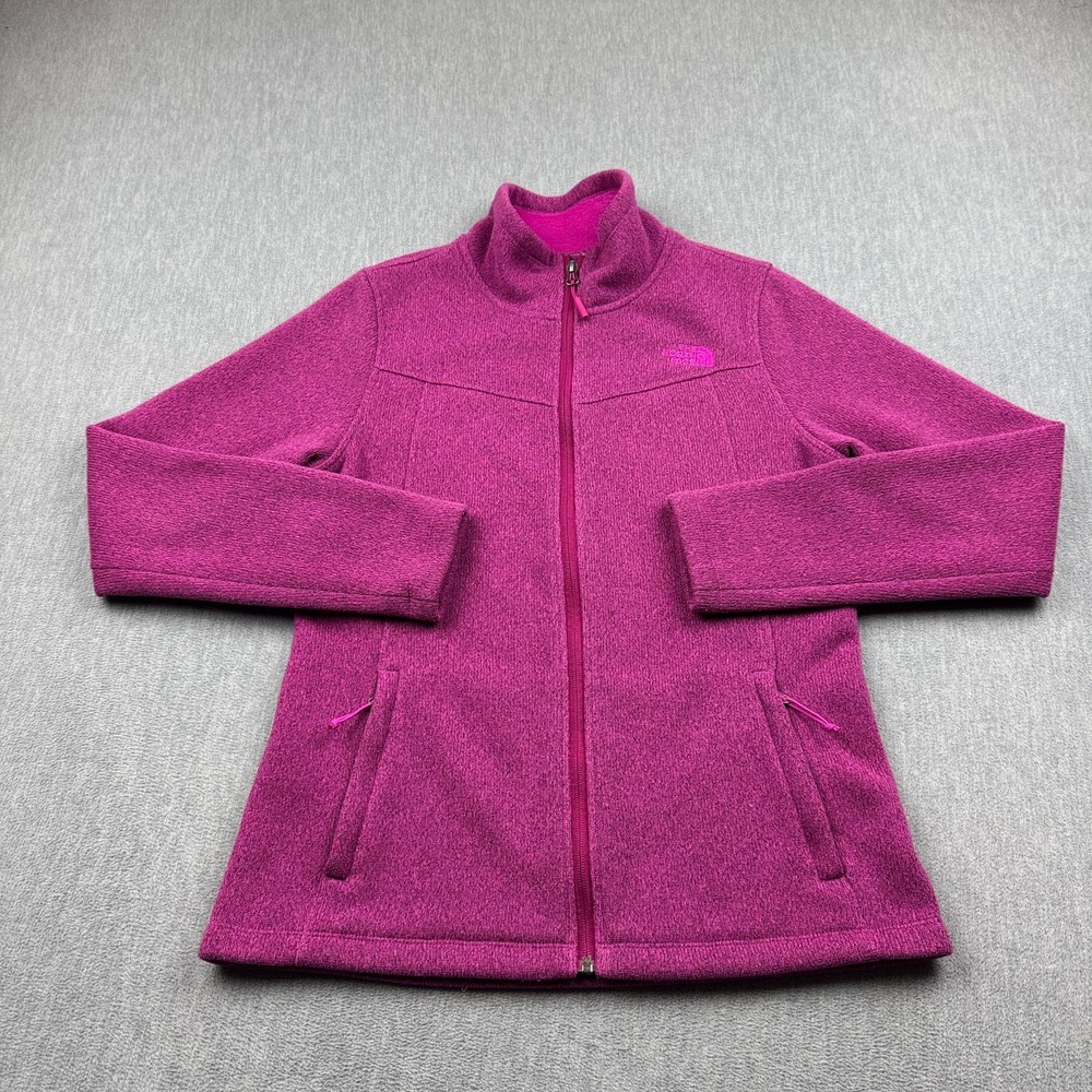 The North Face Jacket Womens Medium Pink Fleece Full-Zip Outdoor Mock Neck Coat